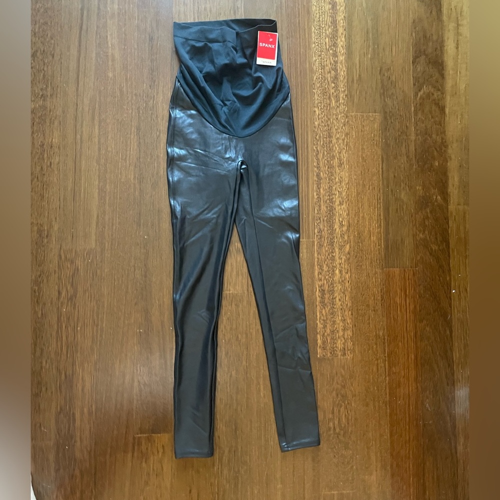 Spanx Mama Faux Leather Leggings - S